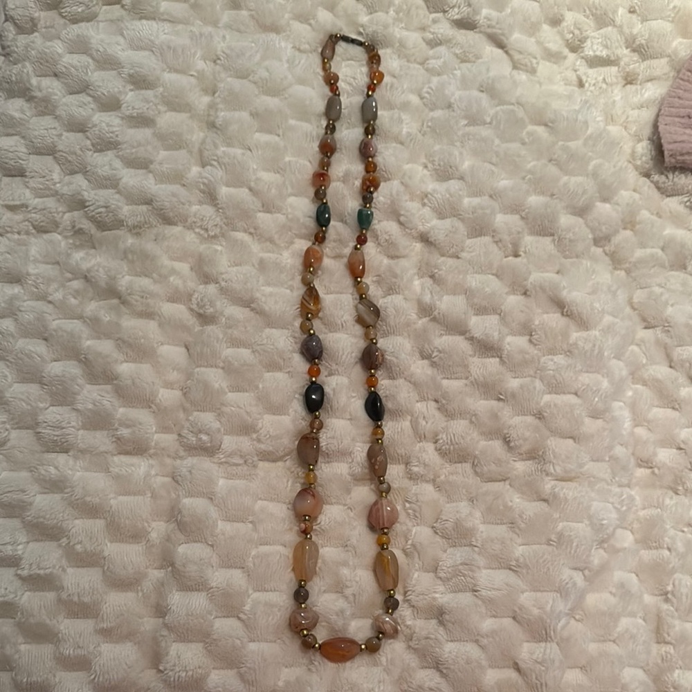 Studio Barse Orange and Brown Beaded Necklace